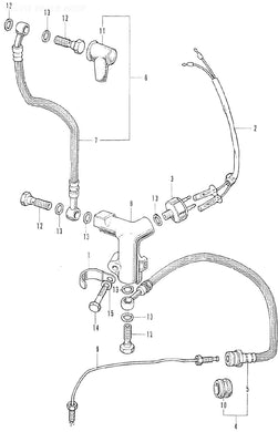 Tubo pompa freno sup. Honda CB500 K1/K2/K3