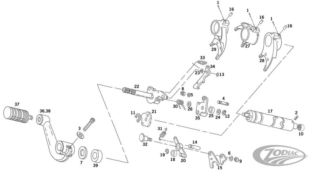 RETAINING RING, CLUTCH LEVER ROD, EVO 91-03 - Retrò Bike CT