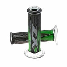 Carica l&#39;immagine nel visualizzatore di Gallery, Manopole Harris 125 mm Aperte  Ø21-23 Verdi Per Kawasaki Modelli ZX - Retrò Bike CT
