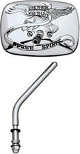 Carica l&#39;immagine nel visualizzatore di Gallery, Specchietto &quot;RIDE FREE&quot; sx, cromato per Harley Davidson - Retrò Bike CT
