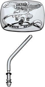 Specchietto "RIDE FREE" sx, cromato per Harley Davidson - Retrò Bike CT